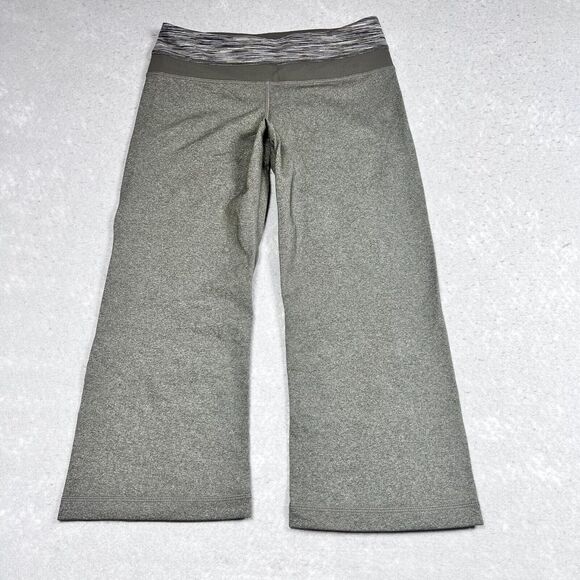 Lululemon Leggings Womens Size 4 Gray Heathered Space Crop Capri Athleisure - Picture 1 of 11